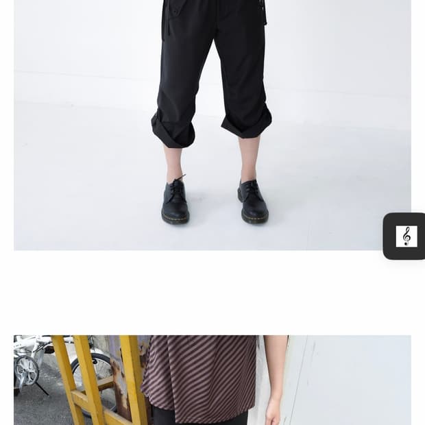 인앤양인하모니 스트라이프 카프리 팬츠
