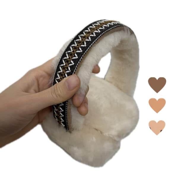 미국 정품 어그 타스만 쉽스킨 자수 양털 귀마개