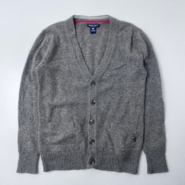 [중고] 티니위니 회색 울 가디건 L