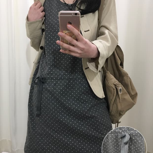 Dot sleeveless onepiece