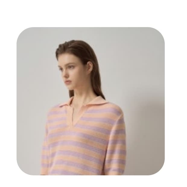 한섬 랑방 2024 노치넥 카라 스프라이트 니트 F사이즈