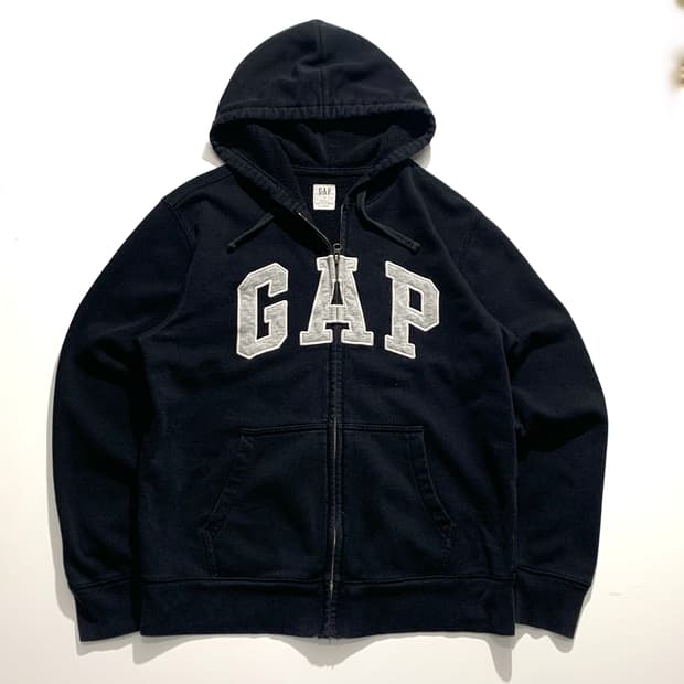 갭 빈티지 블랙 후드집업  