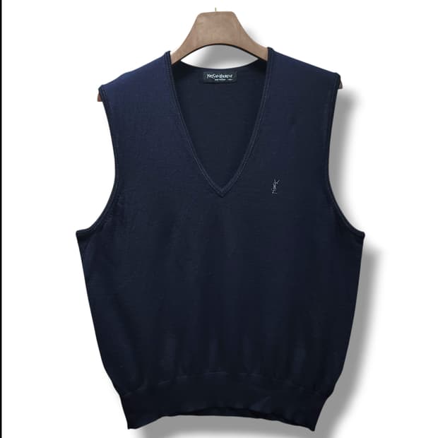 [105] 생로랑 YSL 블랙 빈티지 울 니트 조끼