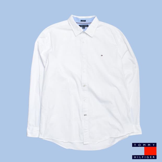 타미힐피거 화이트 셔츠 남방 XL N0595