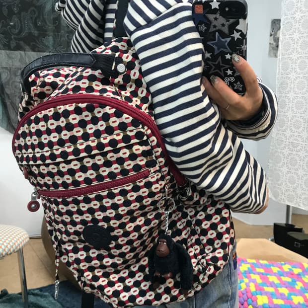 키플링 빈티지 도트 백팩 