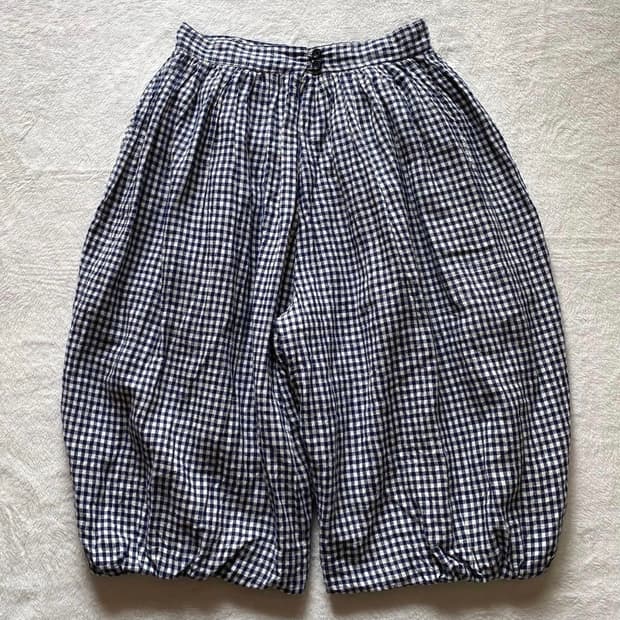 au garcons - navy gingham trousers