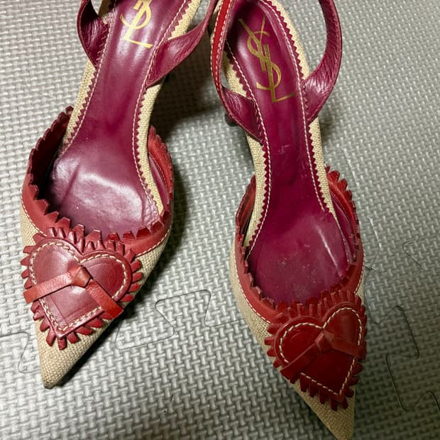 입생로랑 정품 올드스쿨 하트 힐 245-250