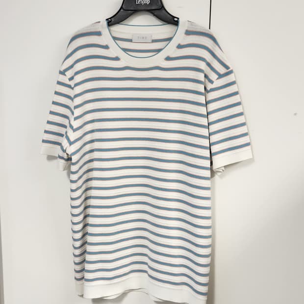 타임 스트라이프 반팔 티셔츠 L  (95-100)