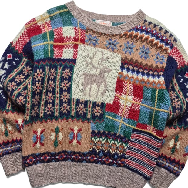 [M] 빈티지 노르딕 핸드메이드 니트