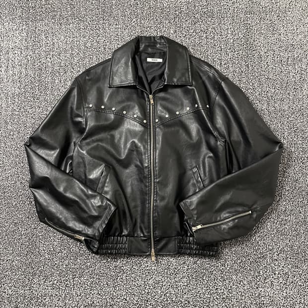 빈티지9. HENDER 가죽자켓 버튼 포인트 레더 라이더