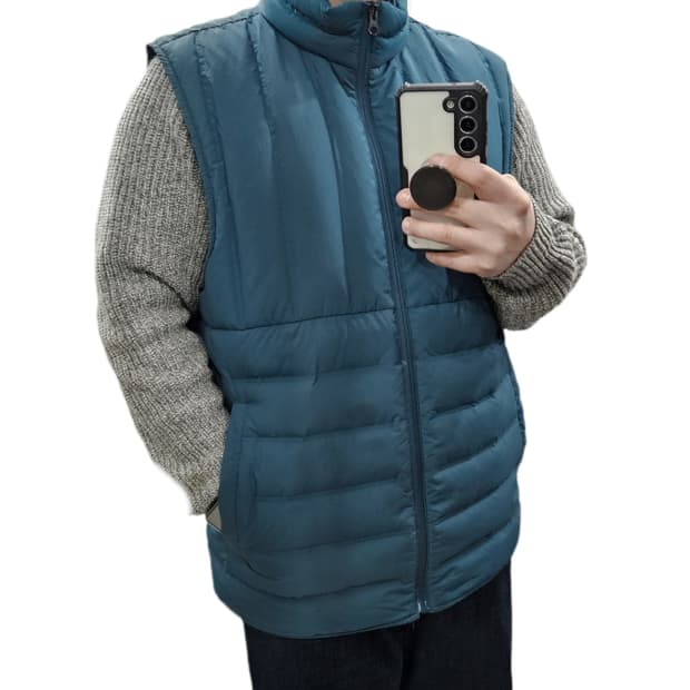 110 빈폴스포츠 덕다운 블루 경량 패딩조끼