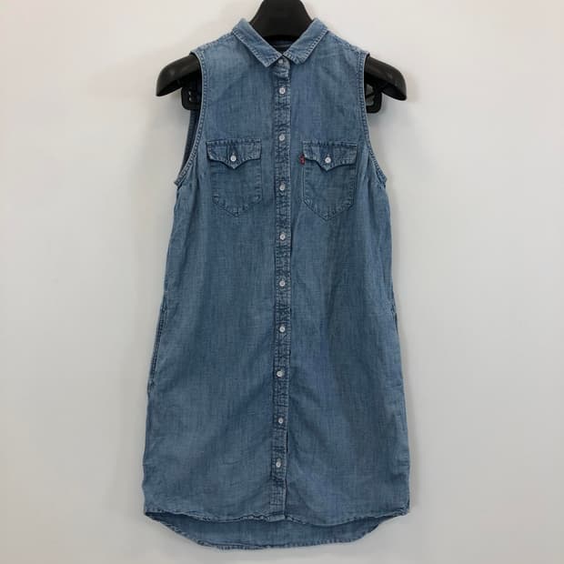 리바이스 샴브레이 웨스턴 린넨 민소매원피스 M