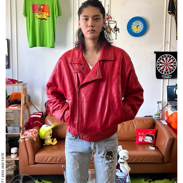 1980-90s Jpn Vintage Lambskin Stud JK