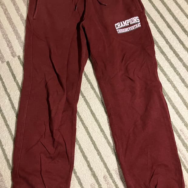 디스이즈네버댓 x 챔피온 스웻팬츠  버건디 L