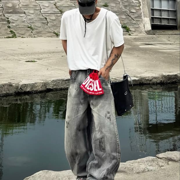 Begin 202 Engineered Denim Pants [Painte