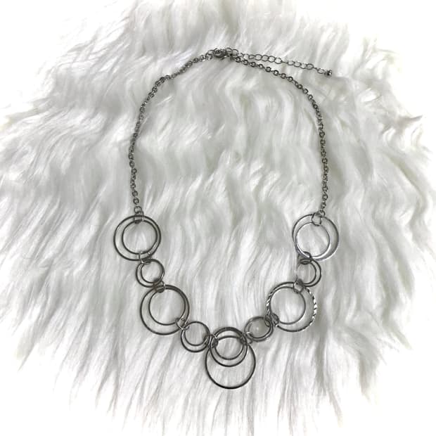 빈티지 링 체인 목걸이 락시크 갸루 레이어드