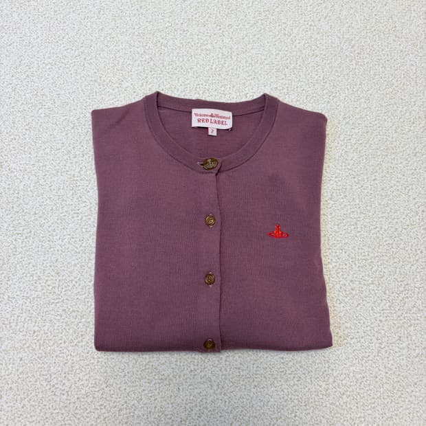 비비안웨스트우드 레드라벨 핑크 울 가디건