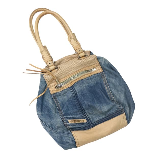 디젤 데님 레더 배색 숄더백