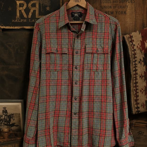 [M] RRL 더블알엘 빈티지 체크 워크셔츠