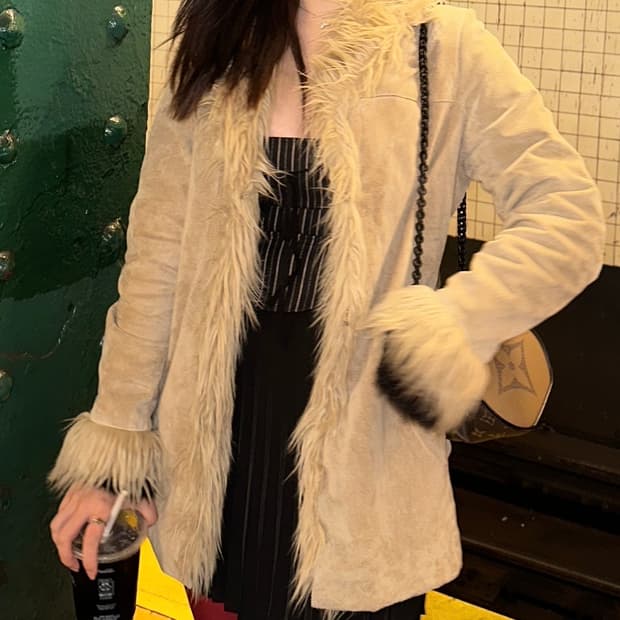 90s suede 퍼 자켓