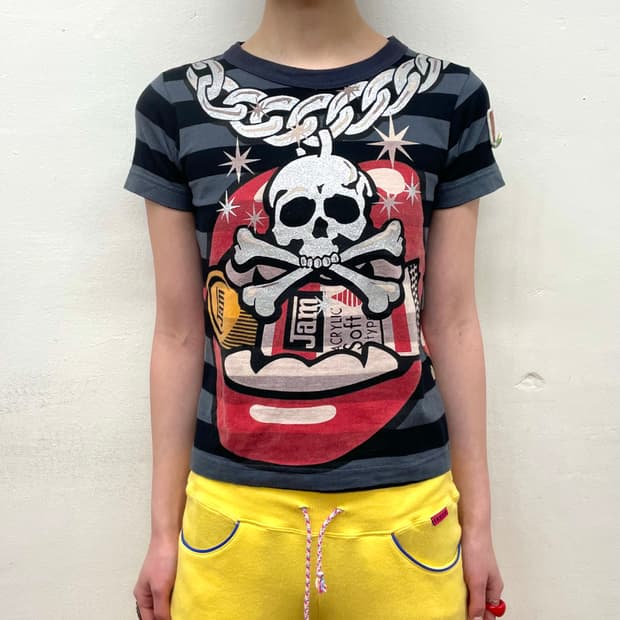 JAM BIC skull, lips Crazy T-shirt