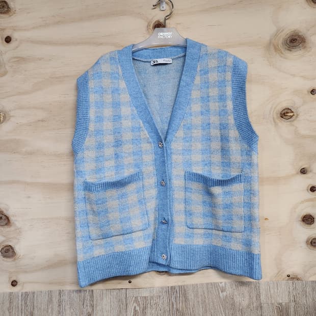 85) 자라 ZARA 체크 니트 조끼