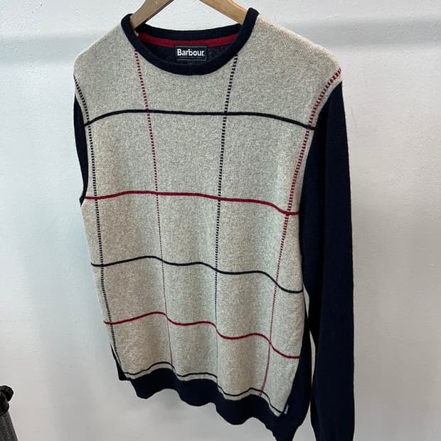 100) 바버 체크 울니트