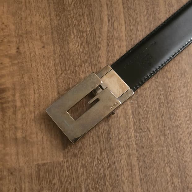 Gucci 구찌 스퀘어 G 버클 클래식 가죽 벨트