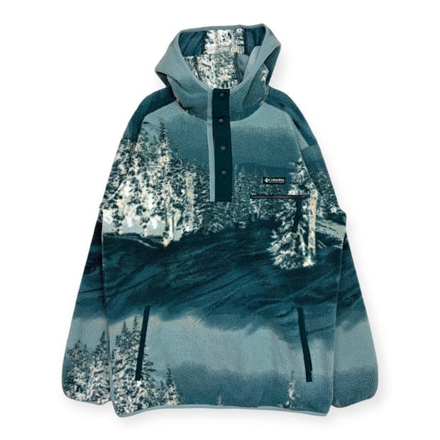 컬럼비아 columbia 패턴 후드 플리스 후리스 자켓