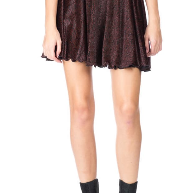 오프닝세레모니 벨벳 플레어 스커트