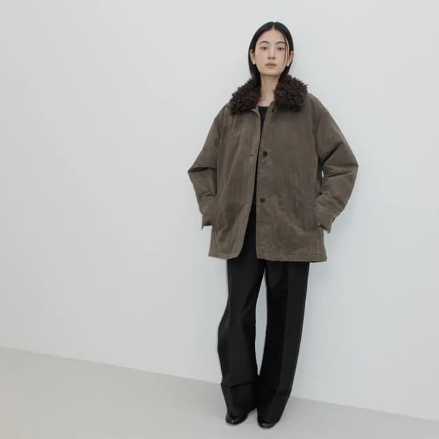 Gbh apparel collar fur coat Khaki