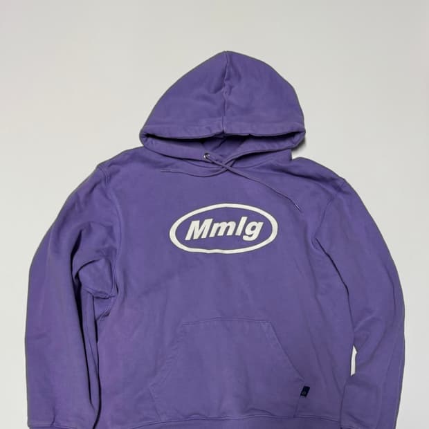 Mmlg 엠엠엘지 빅 로고 기모 후드티 S ~ M 퍼플