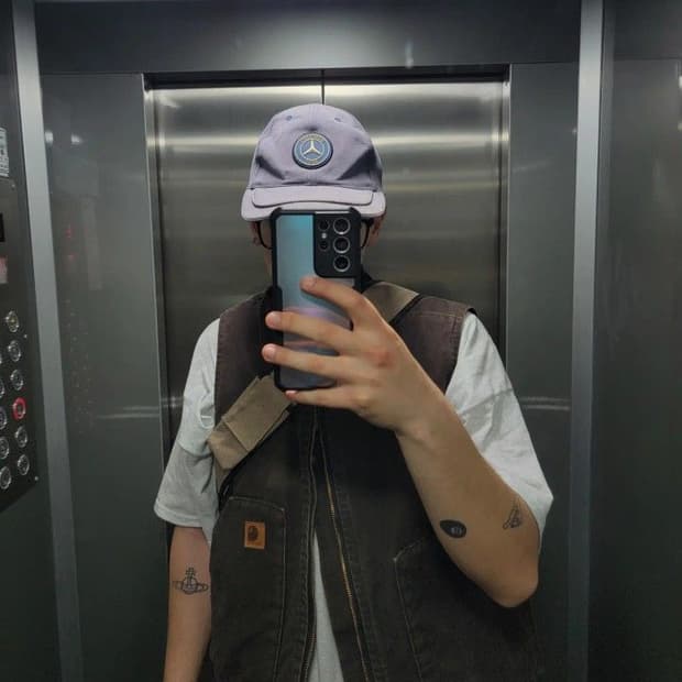 빈티지 칼하트 퀄팅 베스트 다크브라운