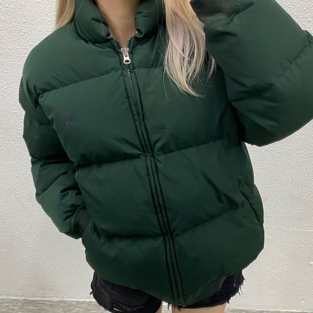 폴로 랄프로렌 90's 퍼플포니 카키 패딩 100