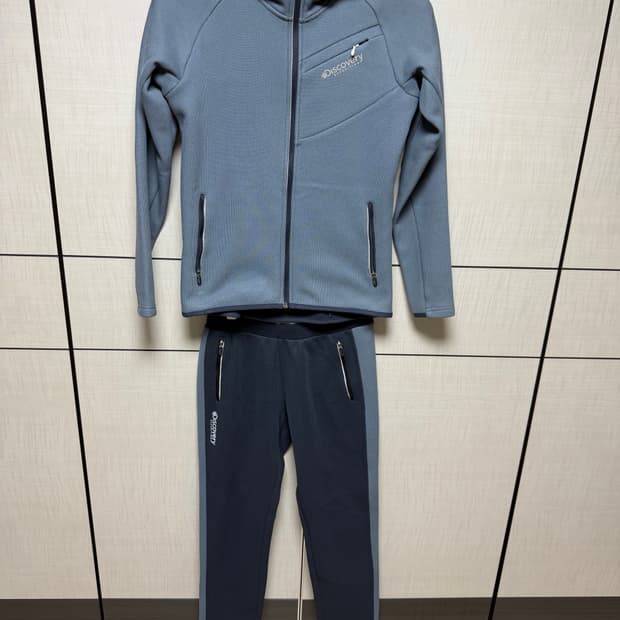 디스커버리 기모 트레이닝복 세트 블루 사이즈 90 여자용