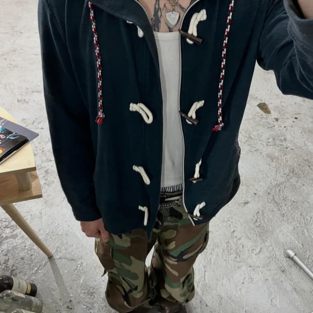 Power to the People ethnic hood zip up