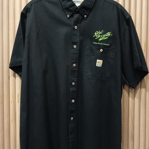 무배) 칼하트 로고 워크셔츠 블랙 - XL