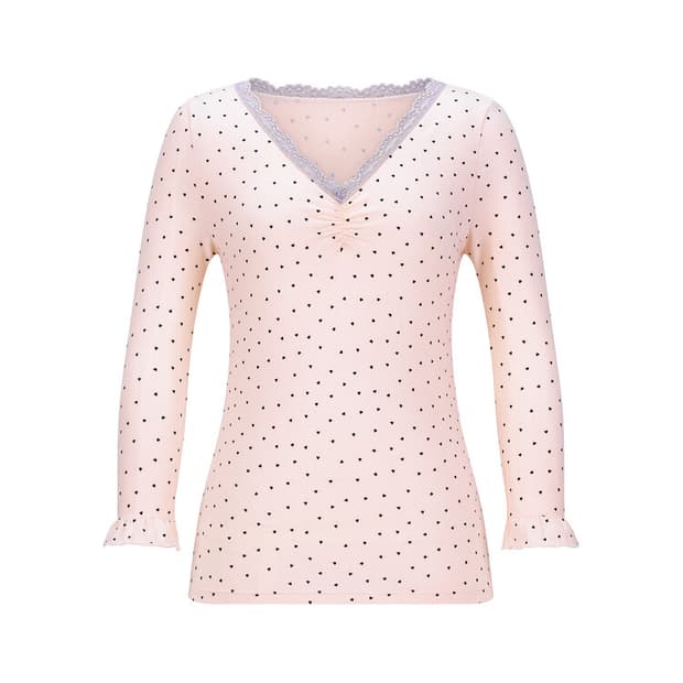 반택포) 샵페어리 mini heart lace top pink