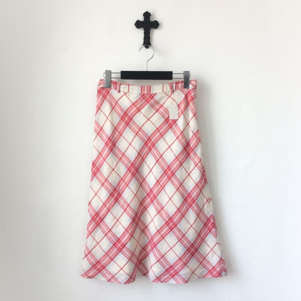 Check pattern midi skirt