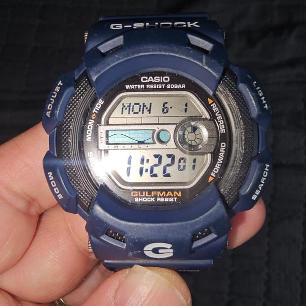 카시오 G-SHOCK 걸프맨 G-9100 블루 남성 시계