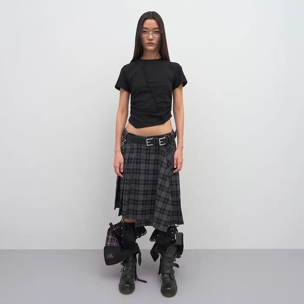 LCDC TM | Checked Pleats Midi Skirt