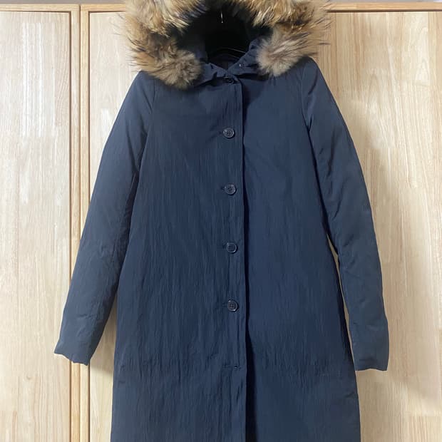 Theory 라쿤퍼 후드 오리털 패딩 P사이즈