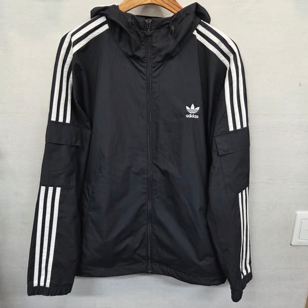 아디다스 삼선 윈드브레이커 바람막이 후드자켓 L