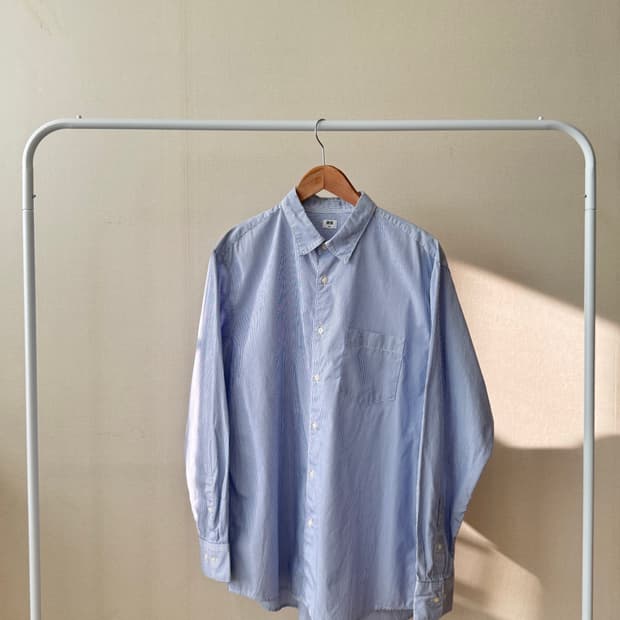 유니클로 남성 스트라이프 셔츠 블루 남자 xl