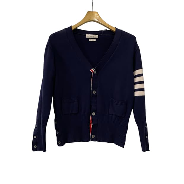 여성용 톰브라운 로고 가디건(S)