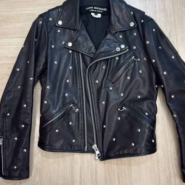 준야 와타나베 볼포인트 스터드 레더 자켓