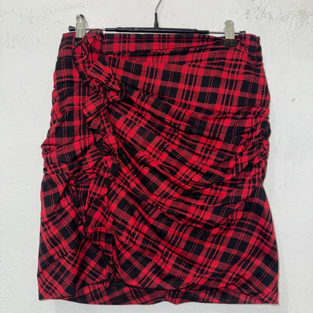 Isabel marant 이자벨마랑 에뚜왈 레드 블랙 체크 미니스커트