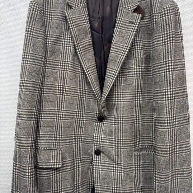 닥스 울/캐시미어 엘보패치 체크 블레이저 XL