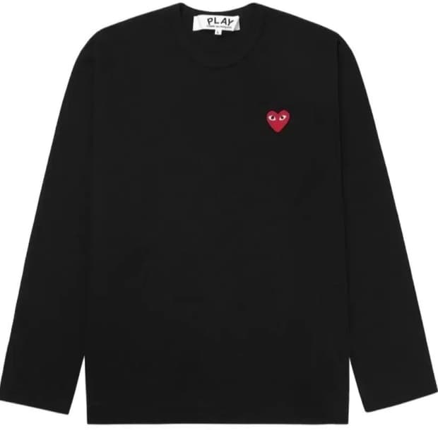 꼼데가르송 플레이 블랙 긴티셔츠 L