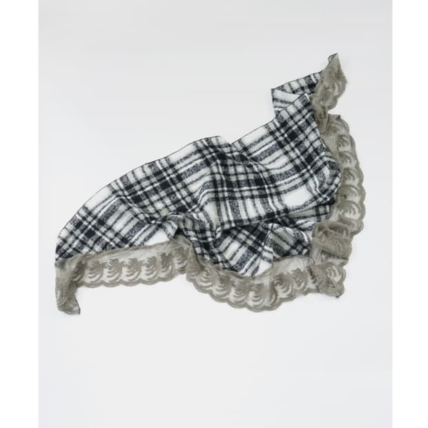 애프터먼데이 체크 레이스 머플러